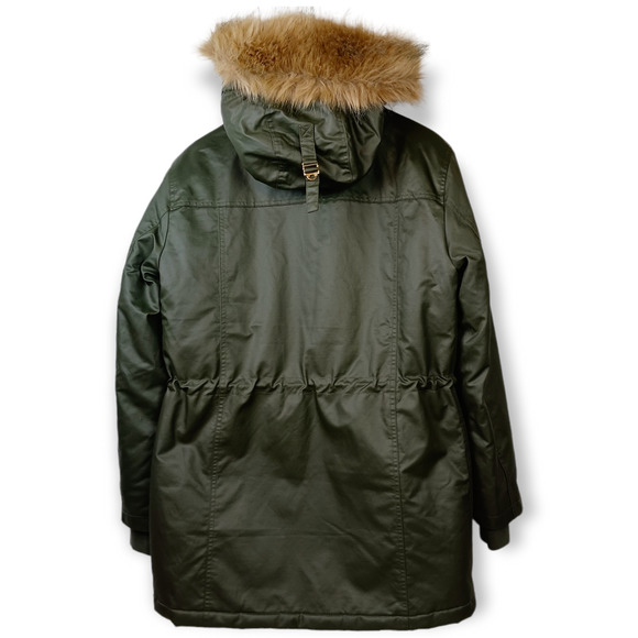 J. Crew Perfect Waxed Canvas PrimaLoft Winter Parka Dark Moss SZ S $398 - Picture 6 of 11